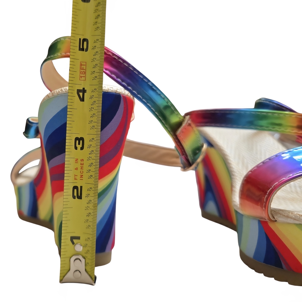 Colorful Strappy Wedge Sandals - Picture 9 of 12